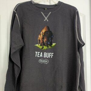 CELESTIAL SEASONINGS Tea Gray Long Sleeve"Tea Buff" Morning Thunder t-Shirt NEW